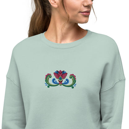 Norwegian Rosemaling Cropped Sweatshirt - The Global Wanderer