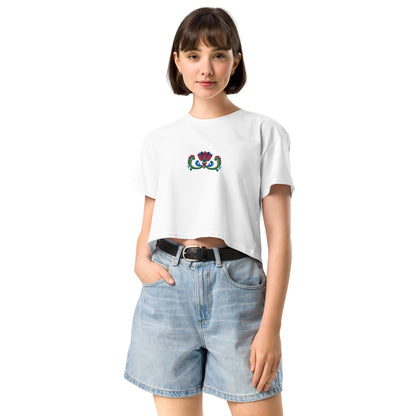 Norwegian Rosemaling Embroidered Cropped T-Shirt - The Global Wanderer