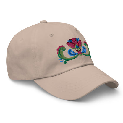 Norwegian Rosemaling Embroidered Dad Hat - The Global Wanderer