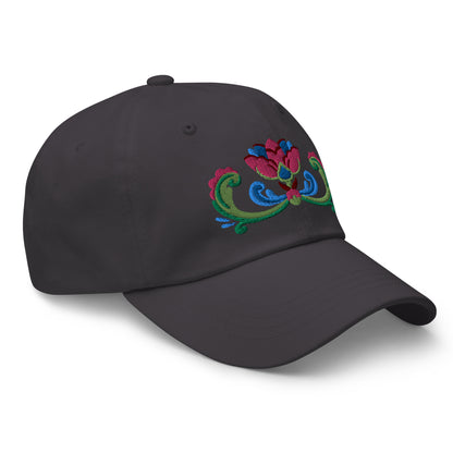 Norwegian Rosemaling Embroidered Dad Hat - The Global Wanderer