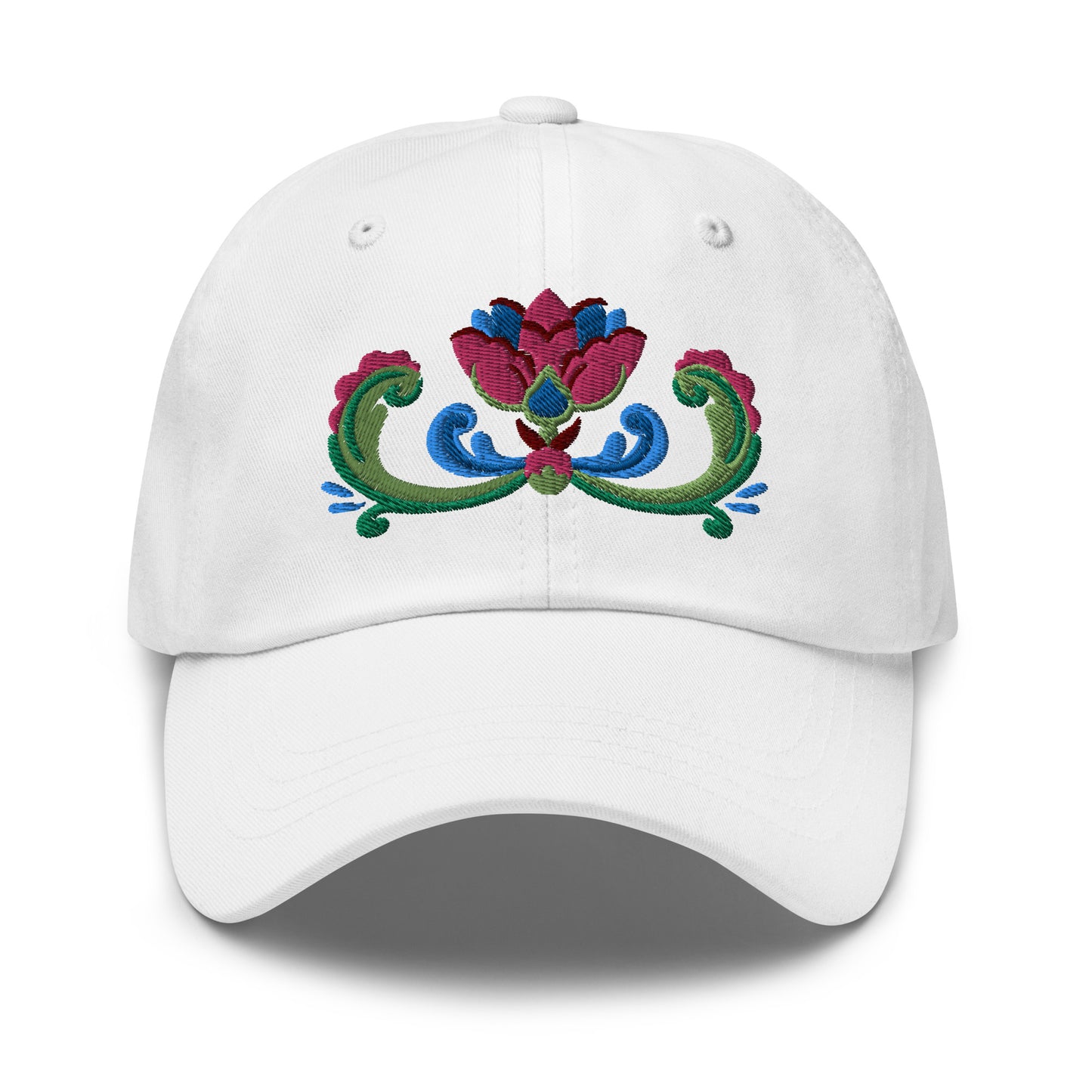 Norwegian Rosemaling Embroidered Dad Hat - The Global Wanderer