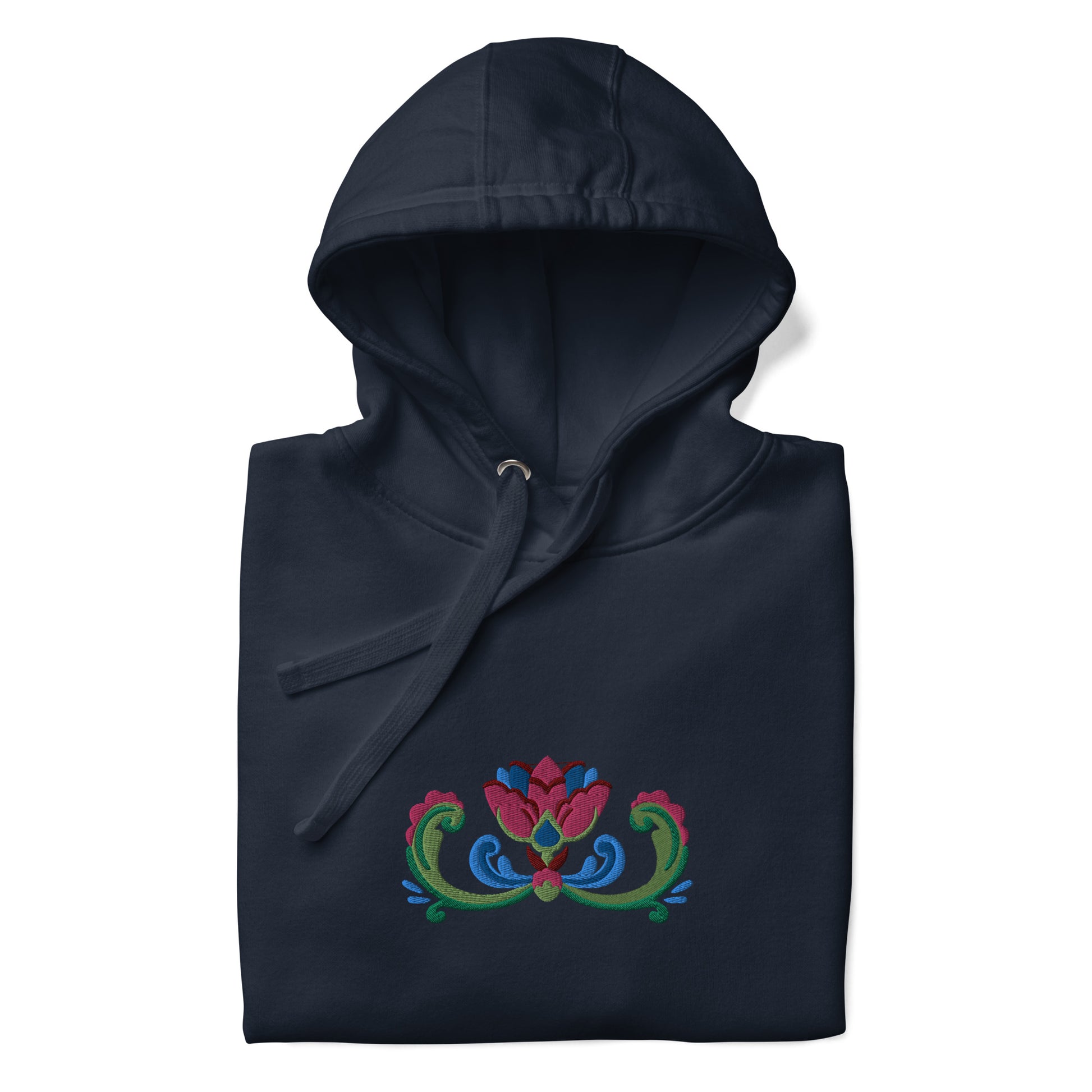 Norwegian Rosemaling Embroidered Hoodie - The Global Wanderer