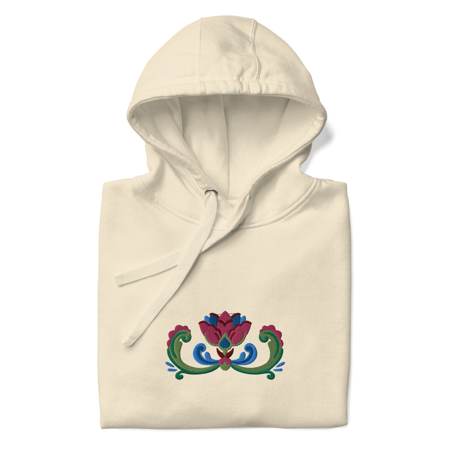 Norwegian Rosemaling Embroidered Hoodie - The Global Wanderer