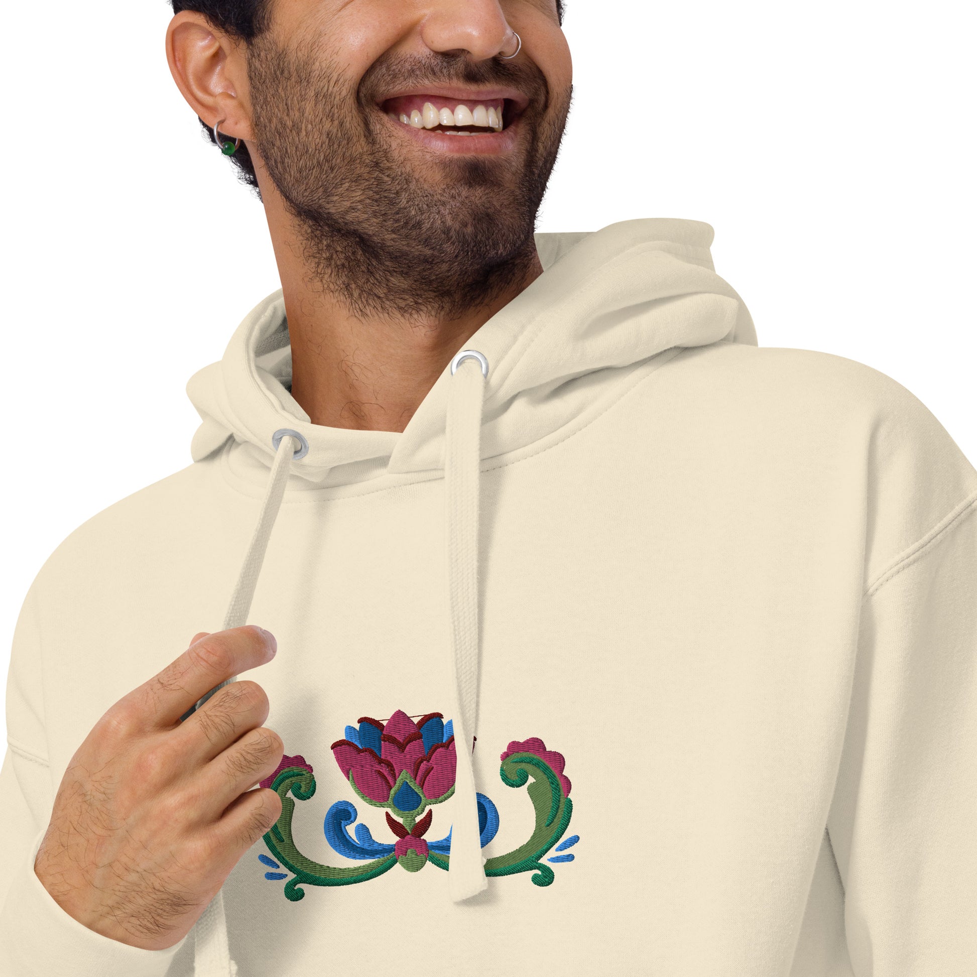 Norwegian Rosemaling Embroidered Hoodie - The Global Wanderer