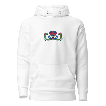 Norwegian Rosemaling Embroidered Hoodie - The Global Wanderer