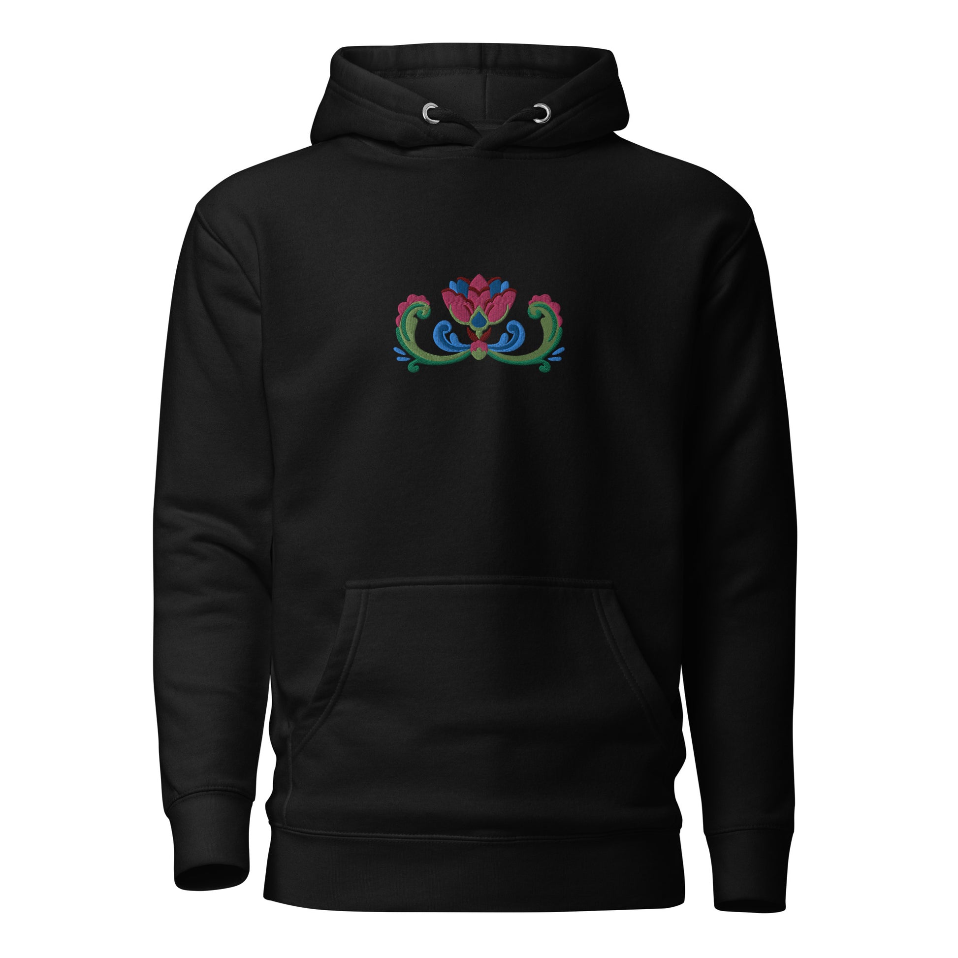 Norwegian Rosemaling Embroidered Hoodie - The Global Wanderer