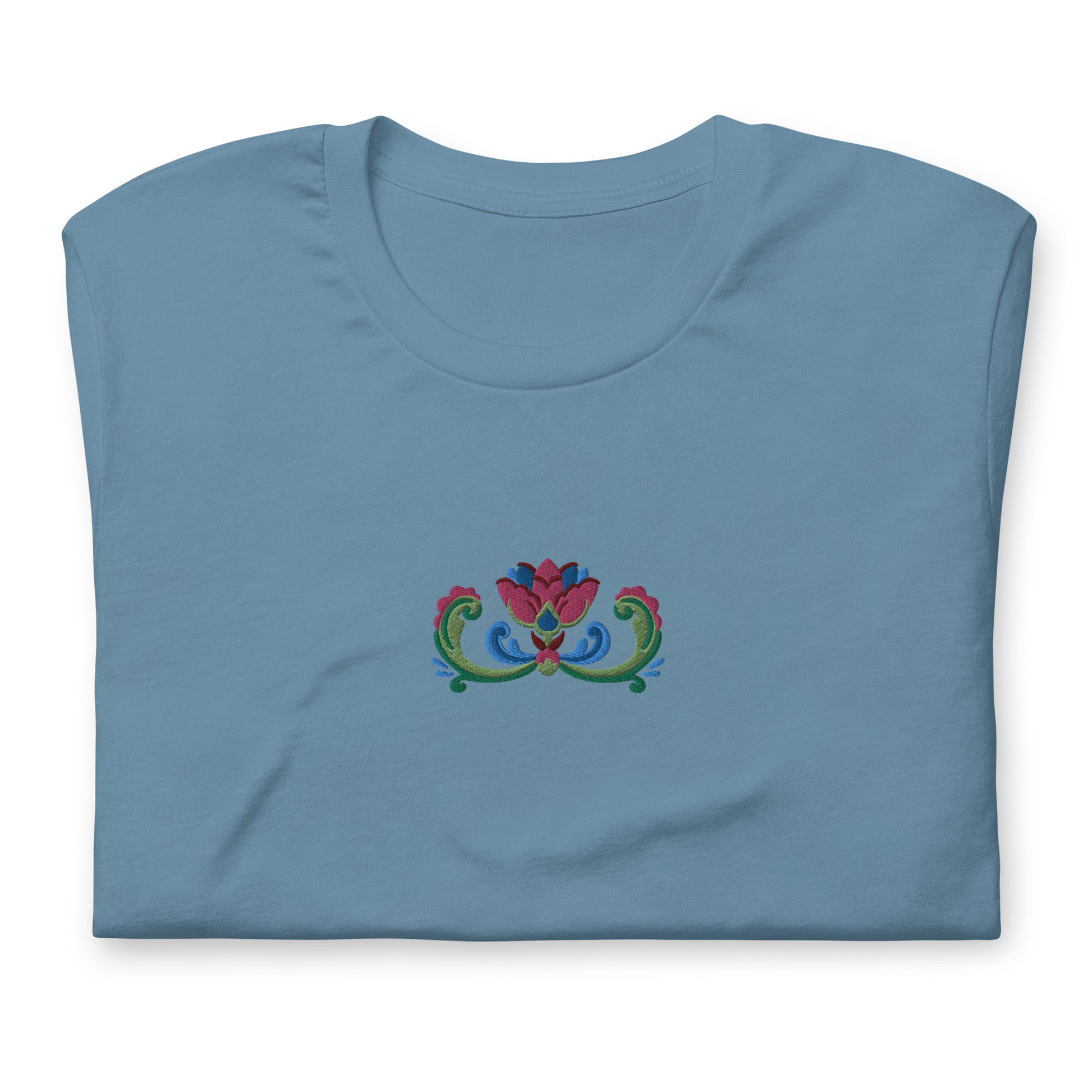 Norwegian Rosemaling Embroidered T-Shirt - The Global Wanderer