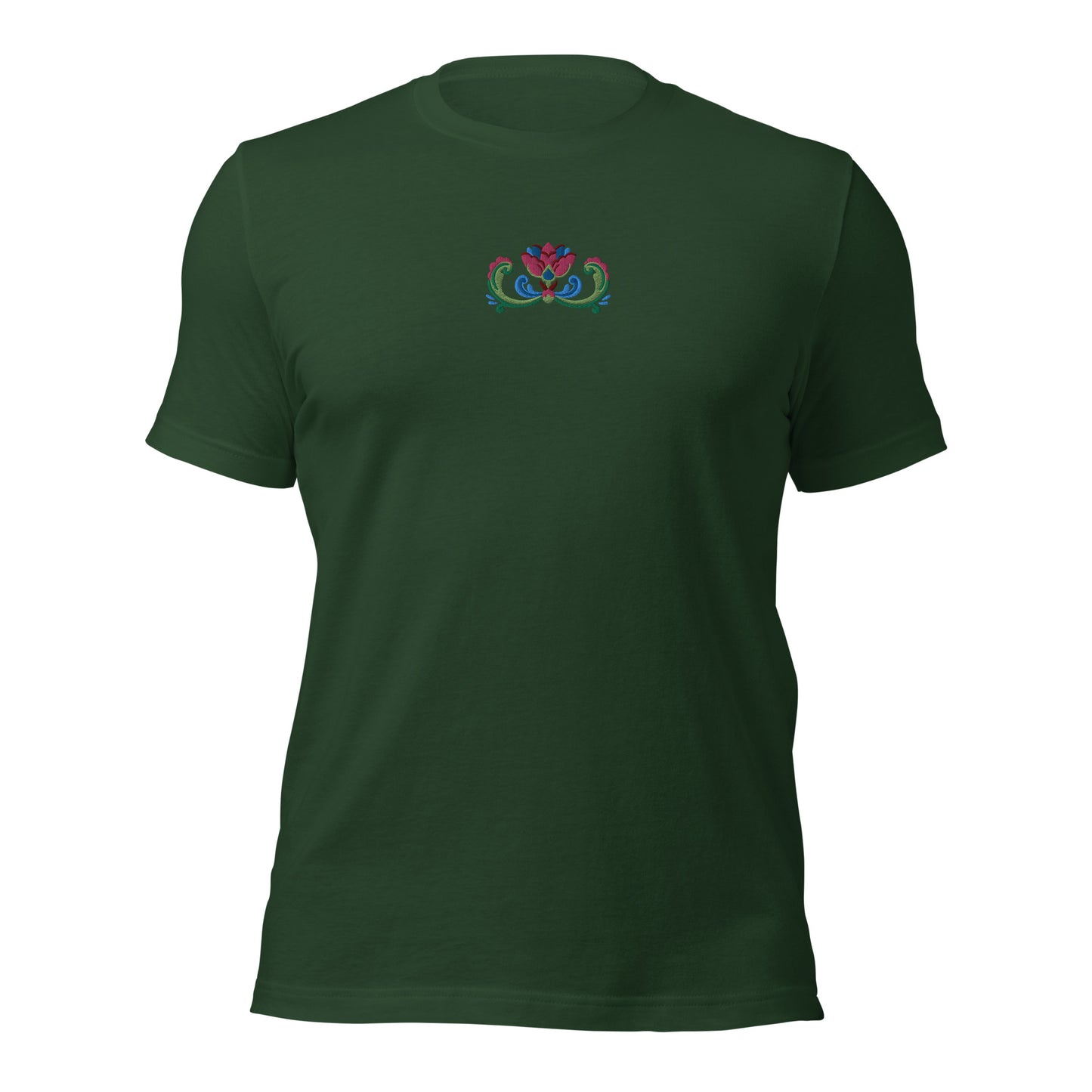 Norwegian Rosemaling Embroidered T-Shirt - The Global Wanderer