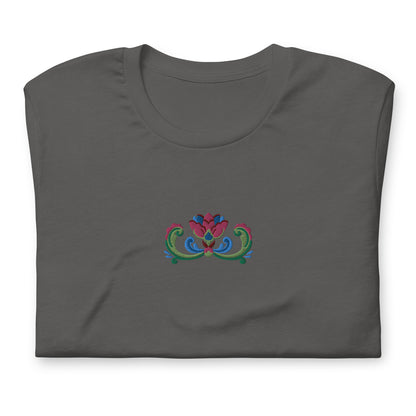 Norwegian Rosemaling Embroidered T-Shirt - The Global Wanderer