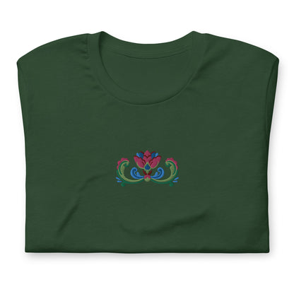 Norwegian Rosemaling Embroidered T-Shirt - The Global Wanderer