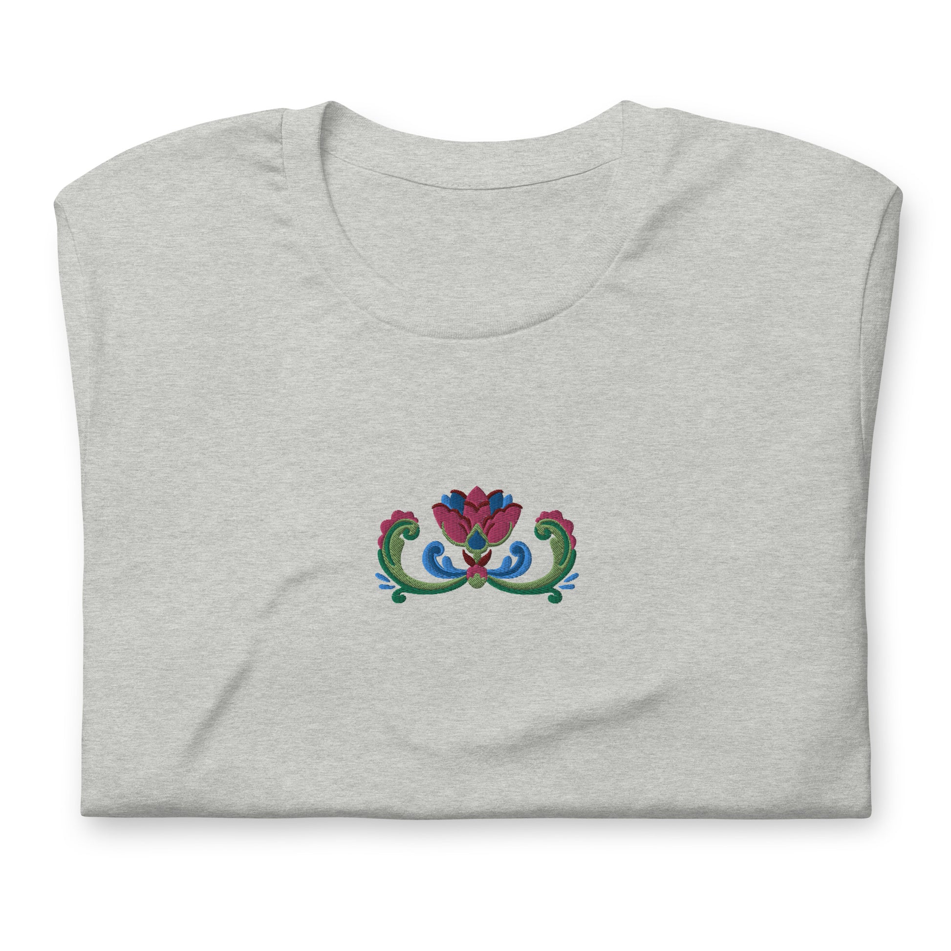 Norwegian Rosemaling Embroidered T-Shirt - The Global Wanderer