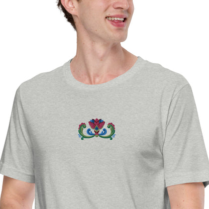 Norwegian Rosemaling Embroidered T-Shirt - The Global Wanderer