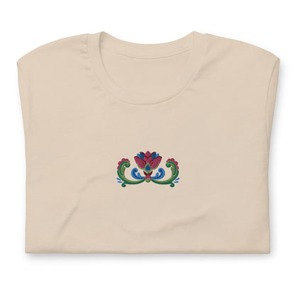 Norwegian Rosemaling Embroidered T-Shirt - The Global Wanderer