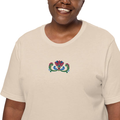 Norwegian Rosemaling Embroidered T-Shirt - The Global Wanderer