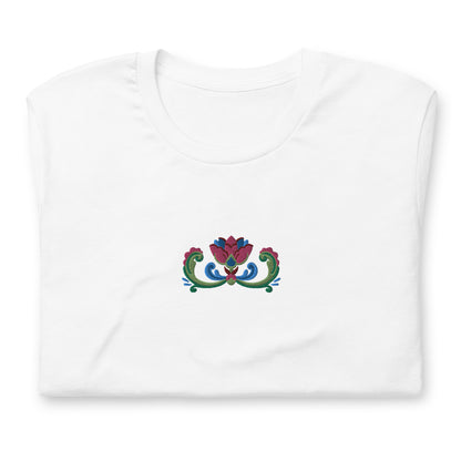 Norwegian Rosemaling Embroidered T-Shirt - The Global Wanderer