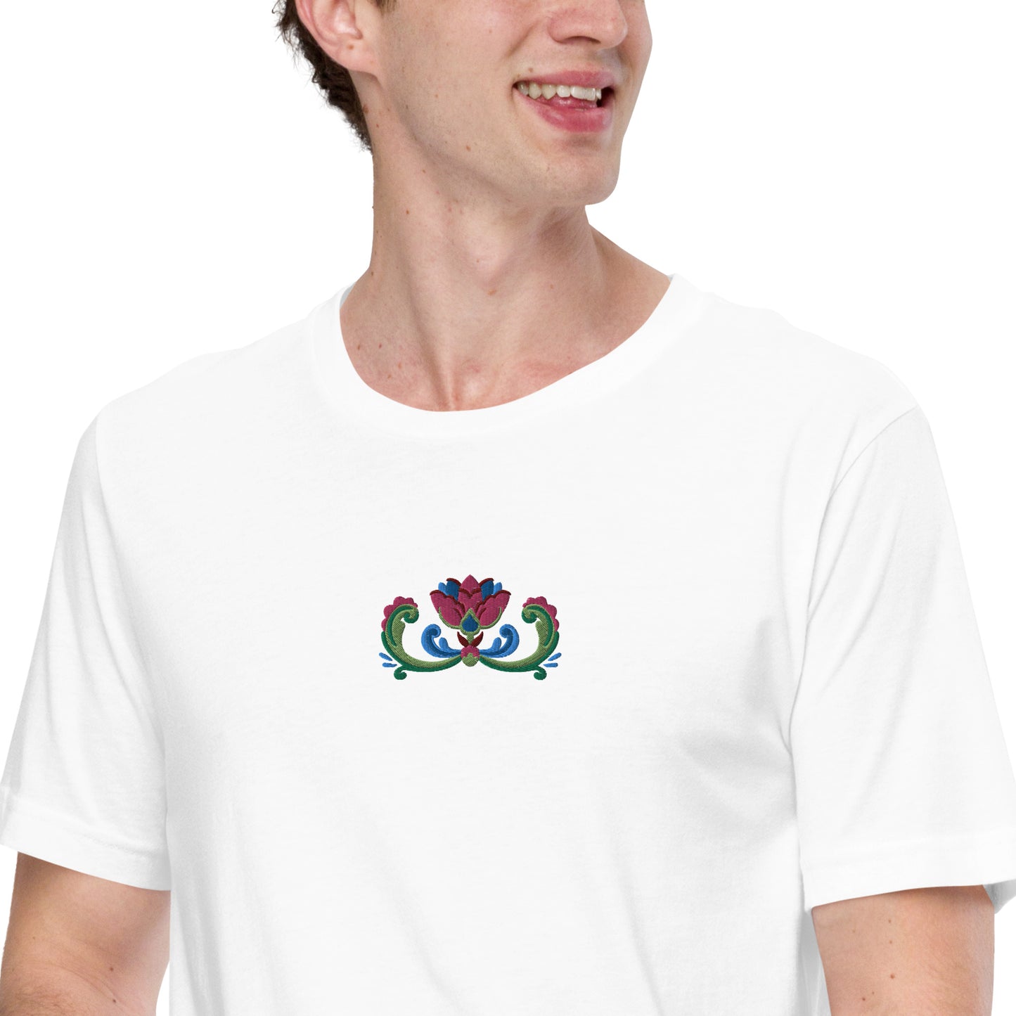 Norwegian Rosemaling Embroidered T-Shirt - The Global Wanderer