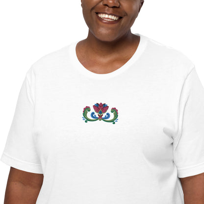 Norwegian Rosemaling Embroidered T-Shirt - The Global Wanderer