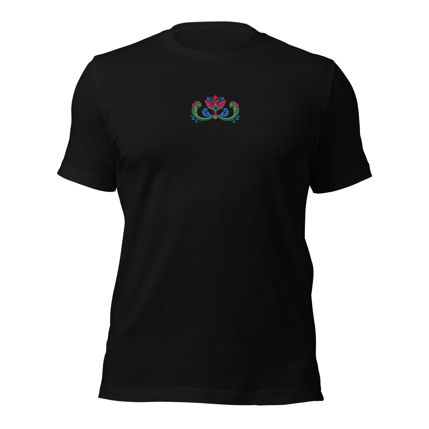 Norwegian Rosemaling Embroidered T-Shirt - The Global Wanderer