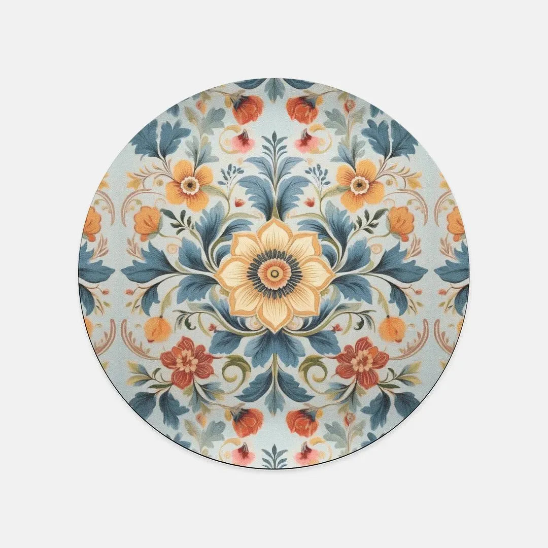 Norwegian Rosemaling Mouse Pad - The Global Wanderer