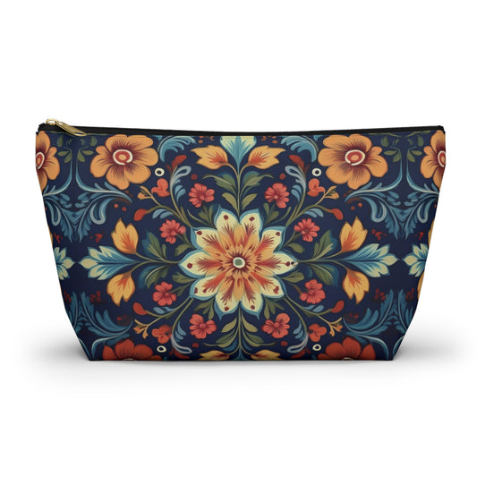 Norwegian Rosemaling Print Pouch - The Global Wanderer