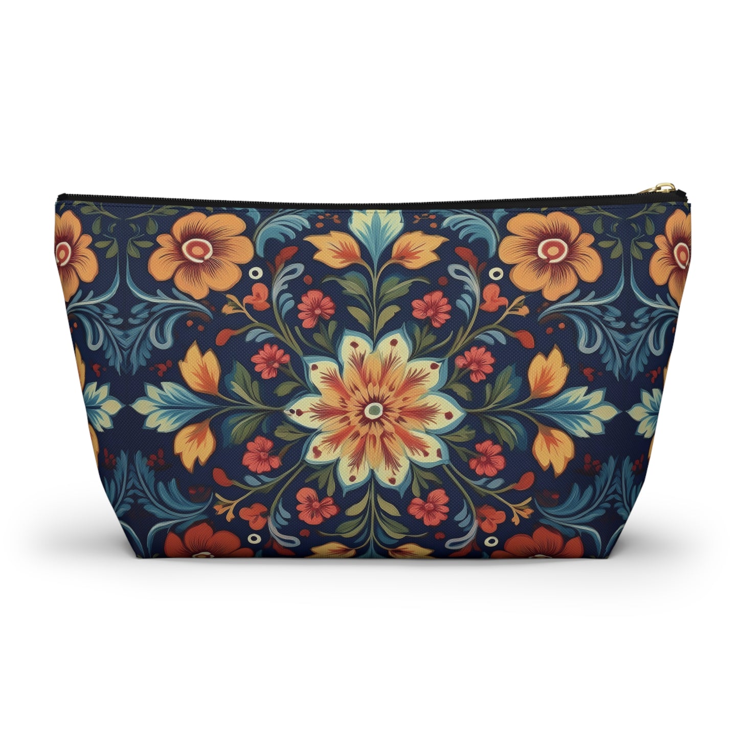 Norwegian Rosemaling Print Pouch - The Global Wanderer