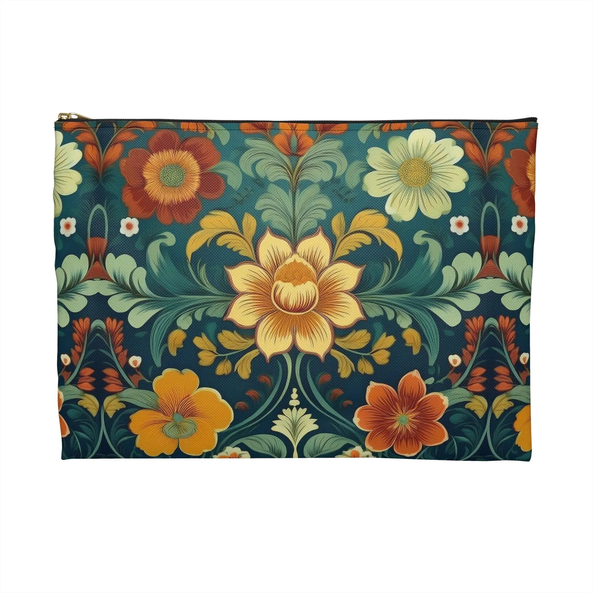 Norwegian Rosemaling Print Pouch - The Global Wanderer