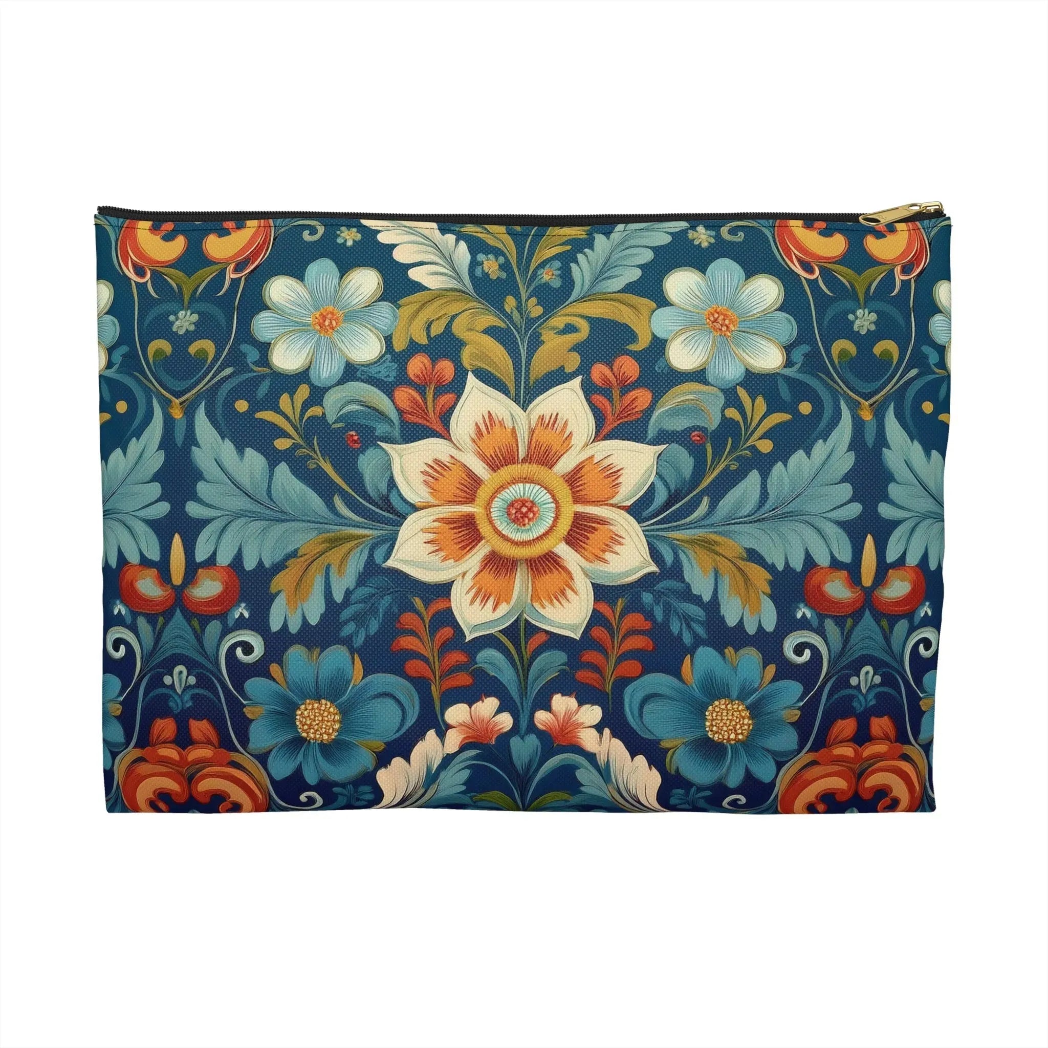 Norwegian Rosemaling Print Pouch - The Global Wanderer