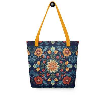 Norwegian Rosemaling Tote Bag - The Global Wanderer