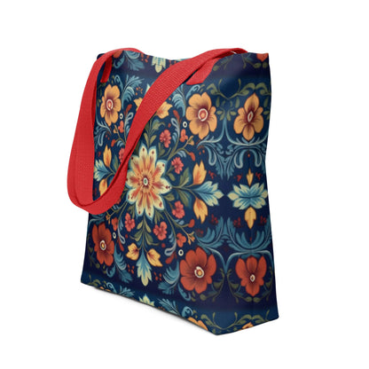 Norwegian Rosemaling Tote Bag - The Global Wanderer