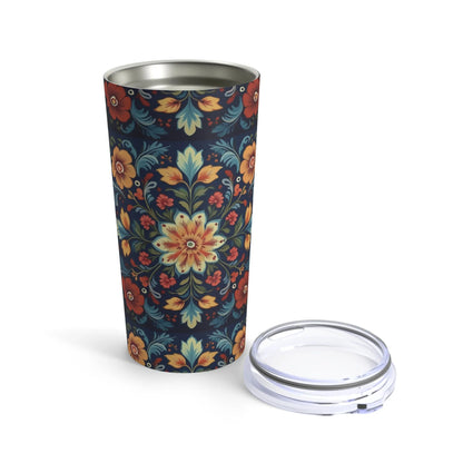 Norwegian Rosemaling Tumbler - The Global Wanderer