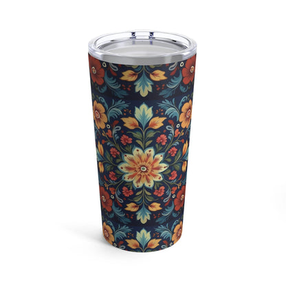 Norwegian Rosemaling Tumbler - The Global Wanderer