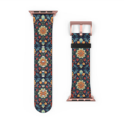 Norwegian Rosemaling Watch Band - The Global Wanderer