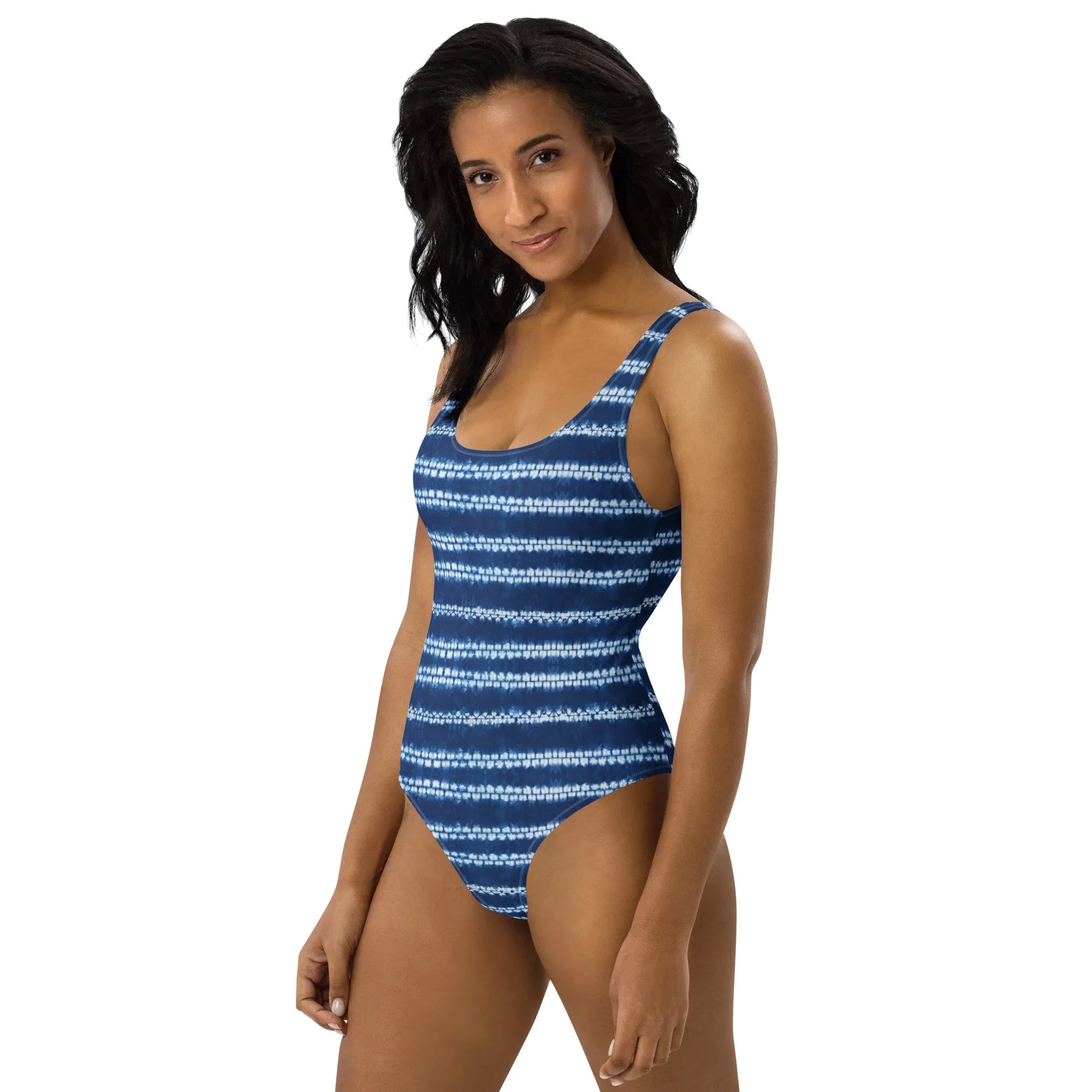 Osaka Wave Shibori One-Piece Swimsuit - The Global Wanderer