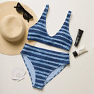 Osaka Wave Shibori Recycled High-Waisted Bikini - The Global Wanderer