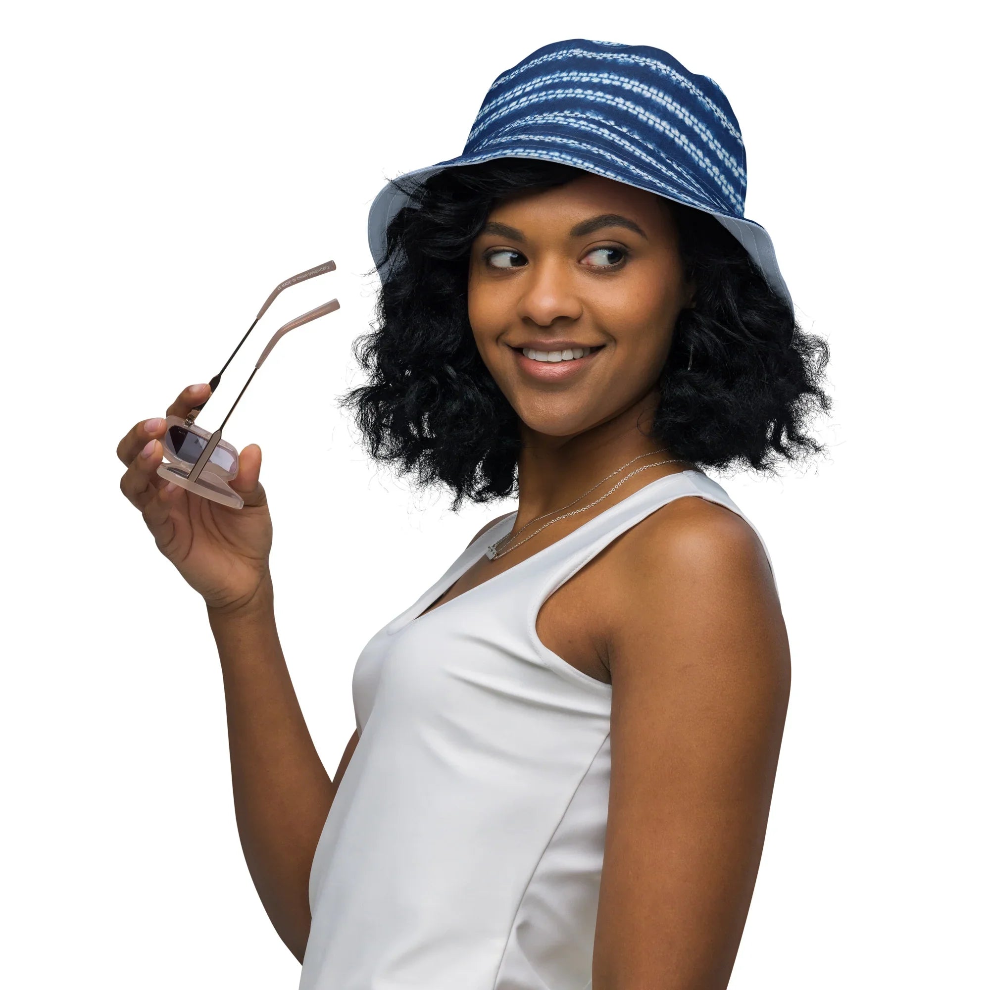 Osaka Wave Shibori Reversible Bucket Hat | Globally Inspired