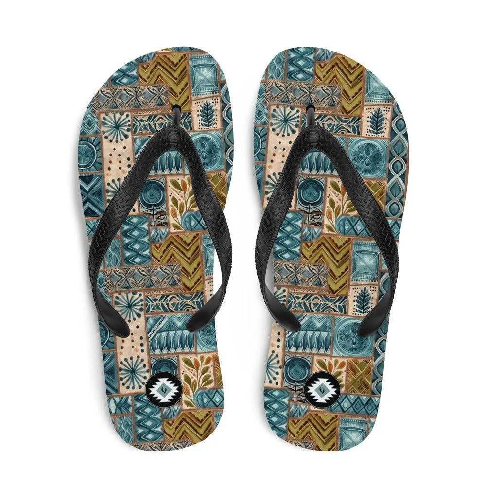 Pacific Islands Tapa Cloth Flip Flops - The Global Wanderer