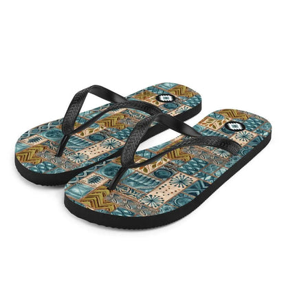 Pacific Islands Tapa Cloth Flip Flops - The Global Wanderer