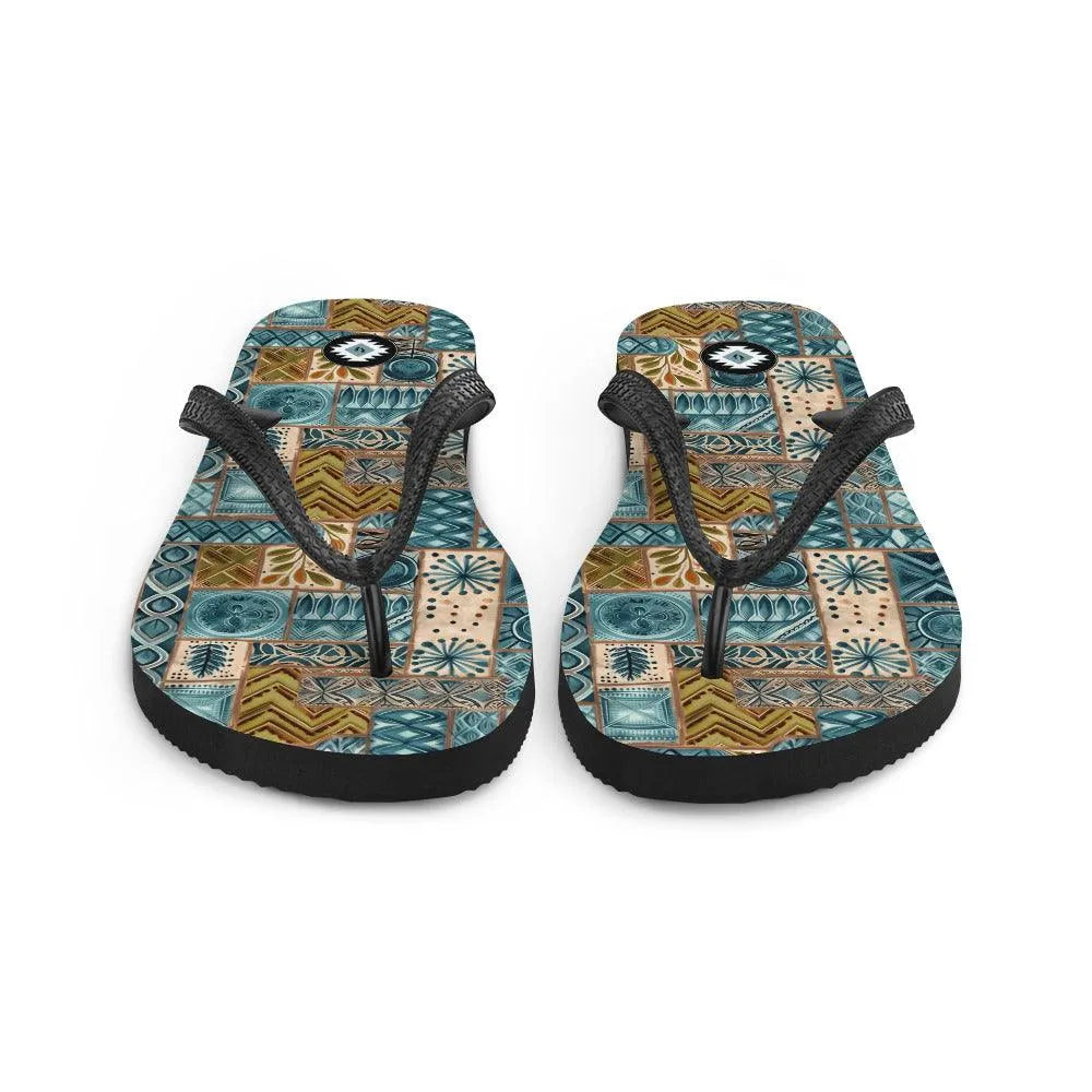 Pacific Islands Tapa Cloth Flip Flops - The Global Wanderer