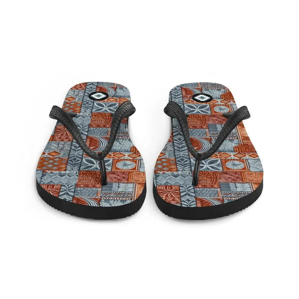 Pacific Islands Tapa Cloth Flip Flops - The Global Wanderer