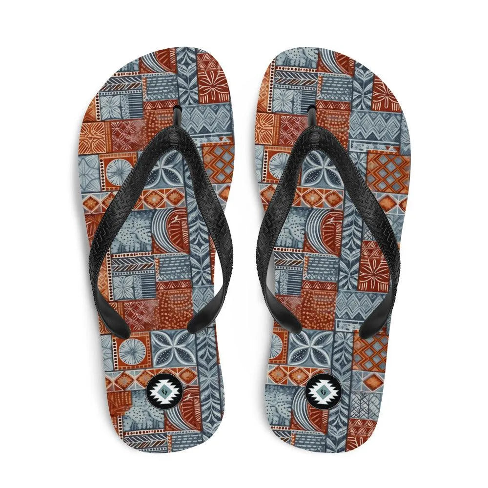 Pacific Islands Tapa Cloth Flip Flops - The Global Wanderer