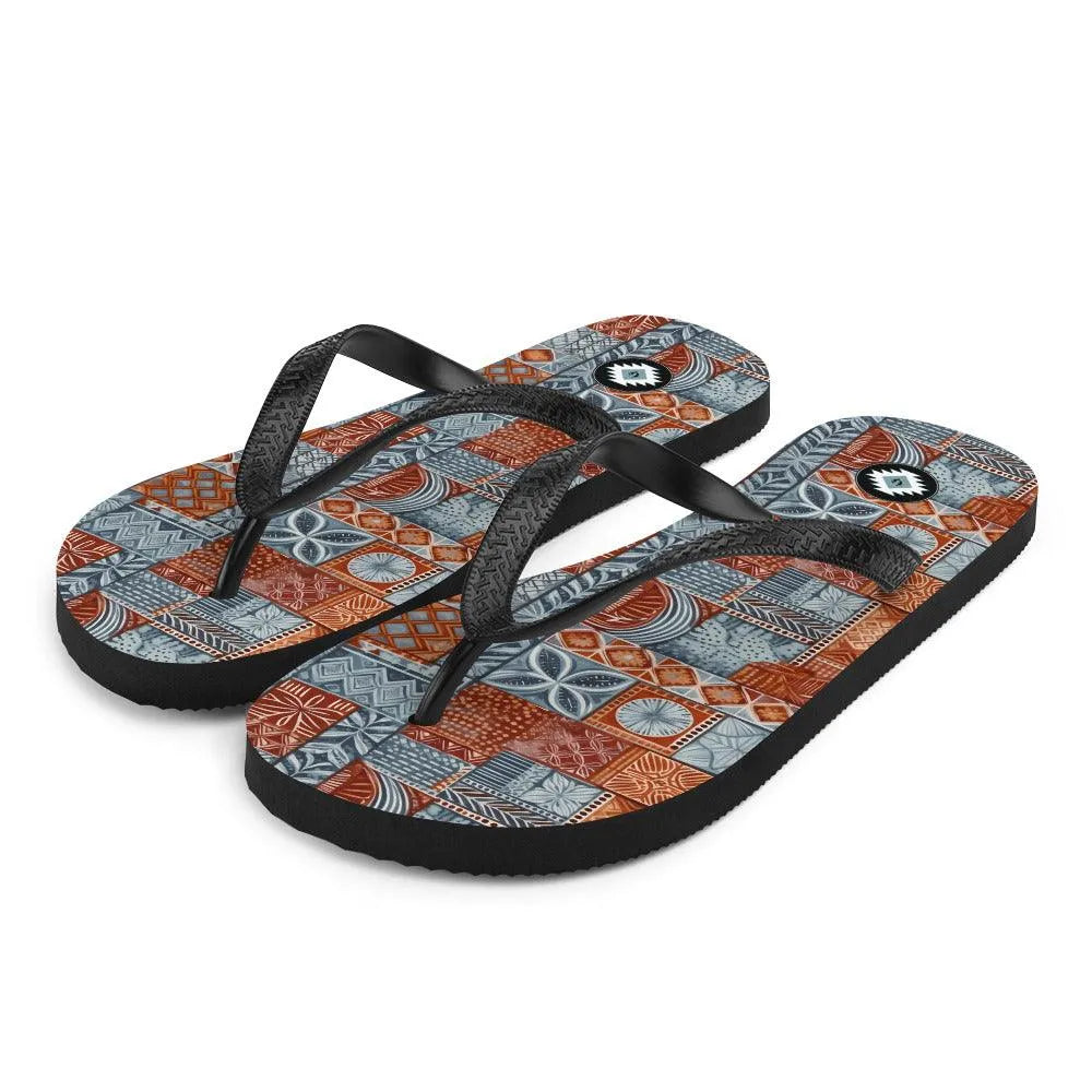 Pacific Islands Tapa Cloth Flip Flops - The Global Wanderer