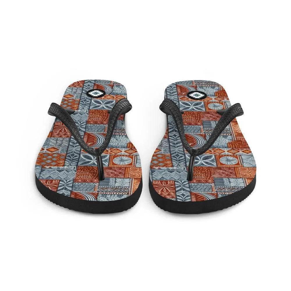 Pacific Islands Tapa Cloth Flip Flops - The Global Wanderer