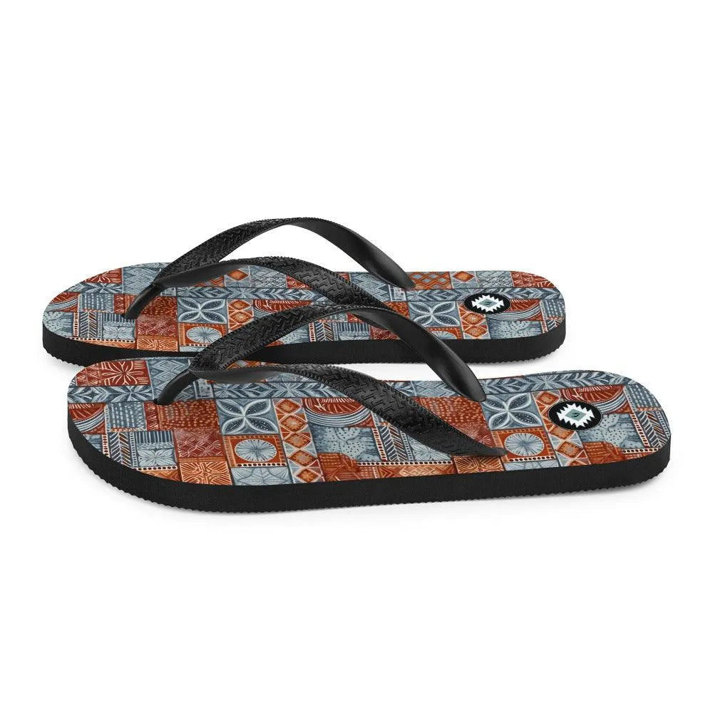 Pacific Islands Tapa Cloth Flip Flops - The Global Wanderer