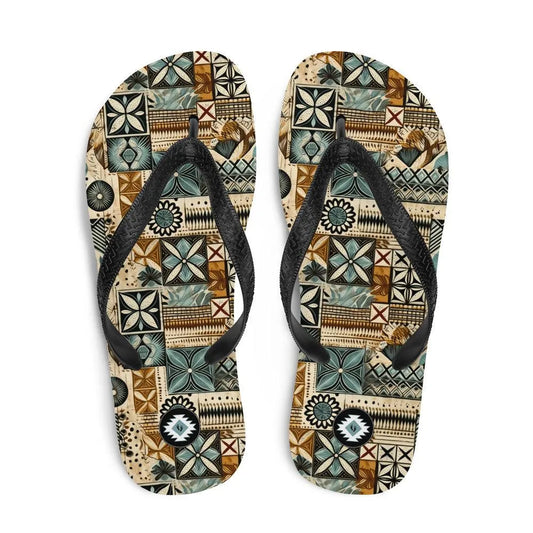 Pacific Islands Tapa Cloth Flip Flops - The Global Wanderer