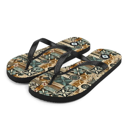 Pacific Islands Tapa Cloth Flip Flops - The Global Wanderer