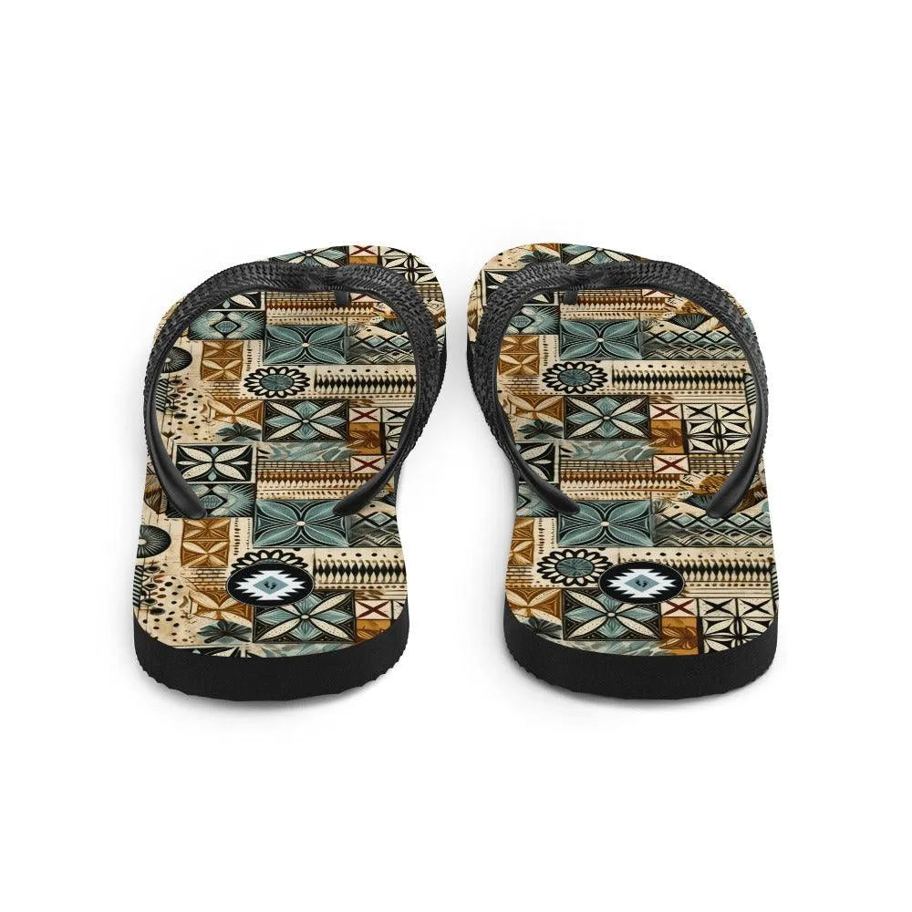 Pacific Islands Tapa Cloth Flip Flops - The Global Wanderer