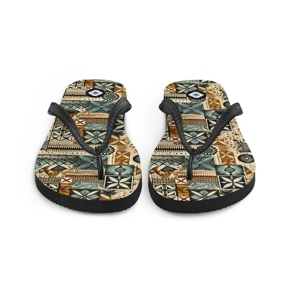 Pacific Islands Tapa Cloth Flip Flops - The Global Wanderer