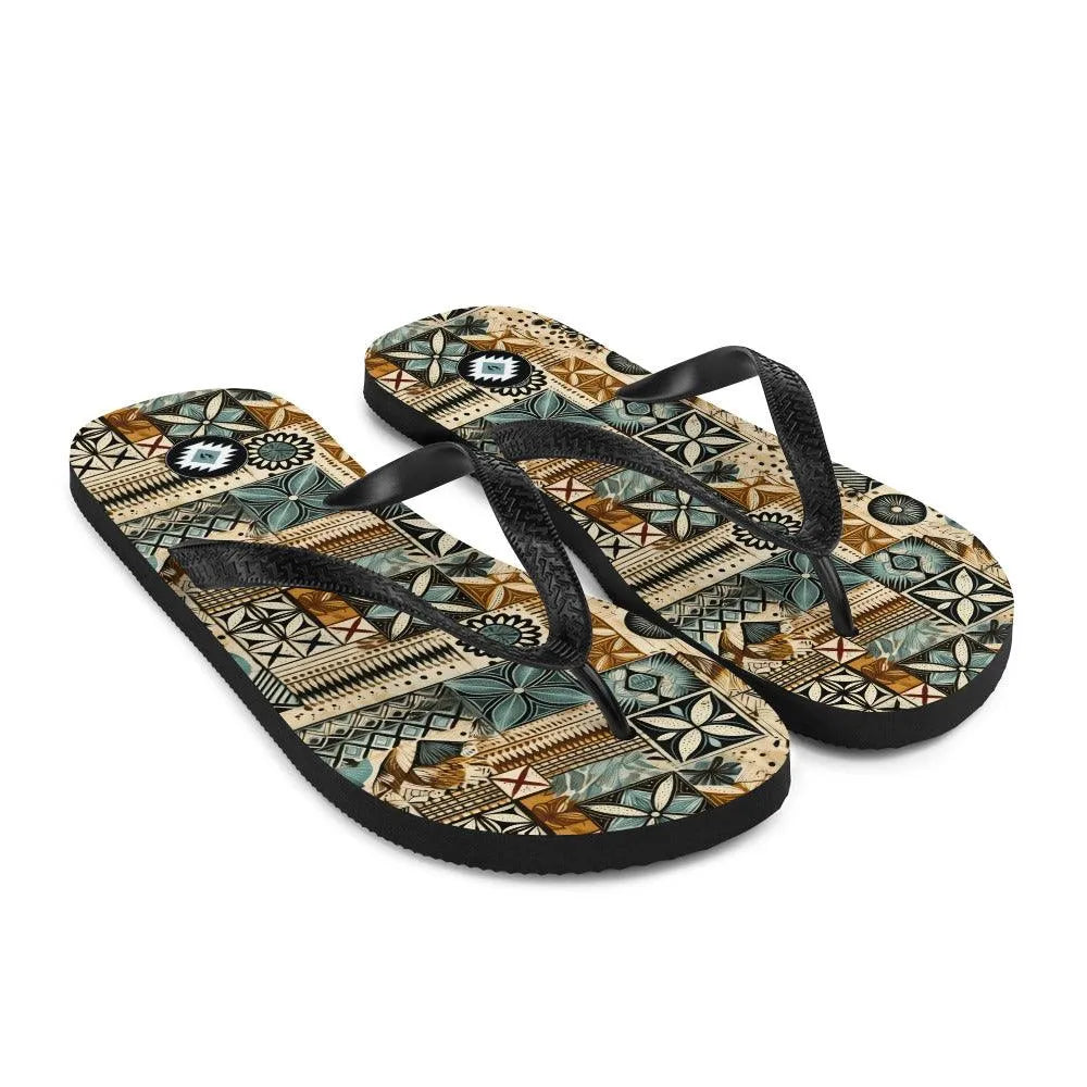 Pacific Islands Tapa Cloth Flip Flops - The Global Wanderer