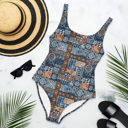 Pacific Islands Tapa Cloth One-Piece Swimsuit - The Global Wanderer