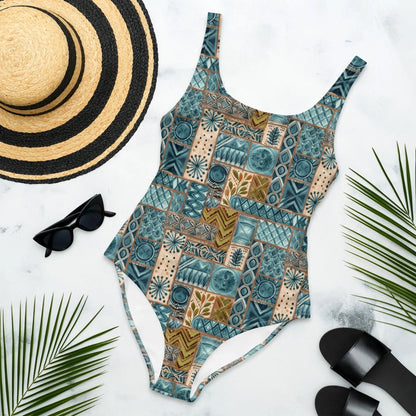 Pacific Islands Tapa Cloth One-Piece Swimsuit - The Global Wanderer